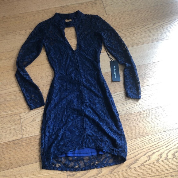 For love & lemons navy blue lace dress sz XS - Picture 3 of 8